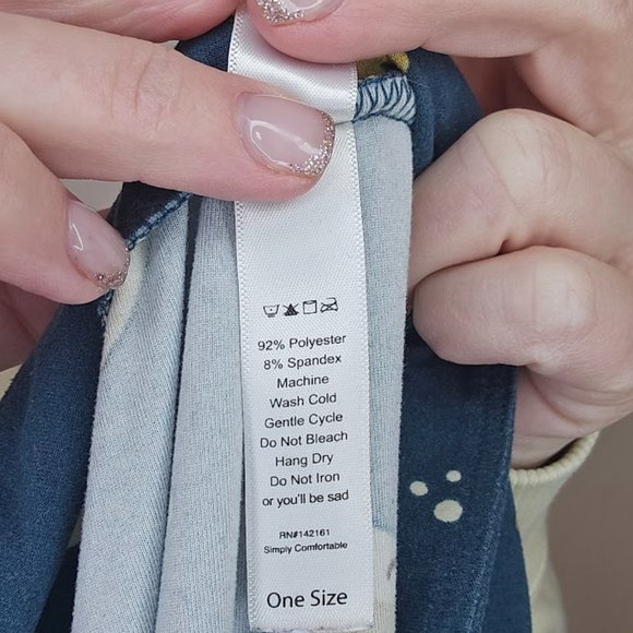 LuLaRoe Stretch Women's Leggings OS Blue Fox Owl Leaves Deer Versatile - Picture 5 of 6